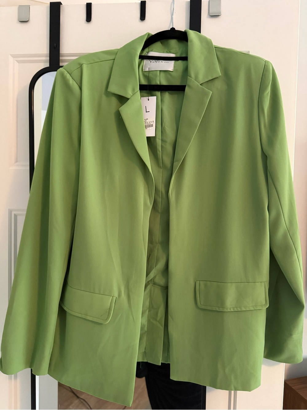 BNWT YaYa Women's Light Green Open-Front Blazer Jacket